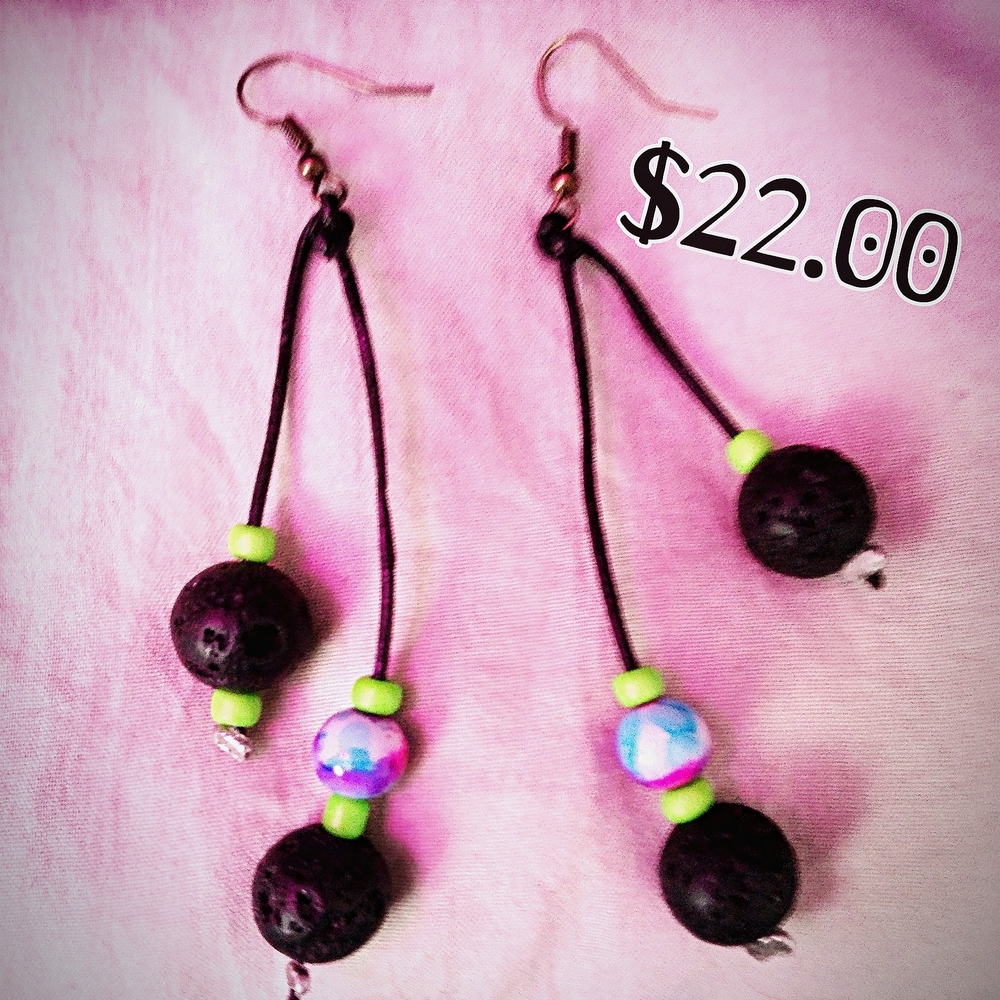 Colorful Beaded Dangle Earrings